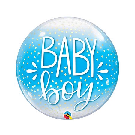 Balão Bubble Baby Boy 22" 56cm Festa Decoração Qualatex