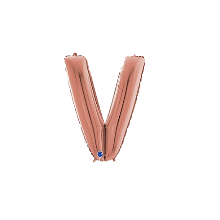 Letra V Maiúscula 14" 36cm Rose Gold Metalizado Decorar