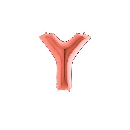 Letra Y Maiúscula 14" 36cm Rose Gold Metalizado Decorar