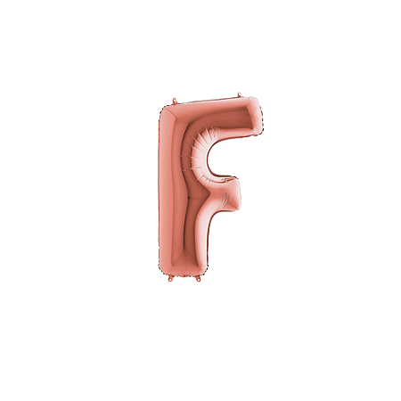 Letra F Maiúscula 14" 36cm Rose Gold Metalizado Decorar