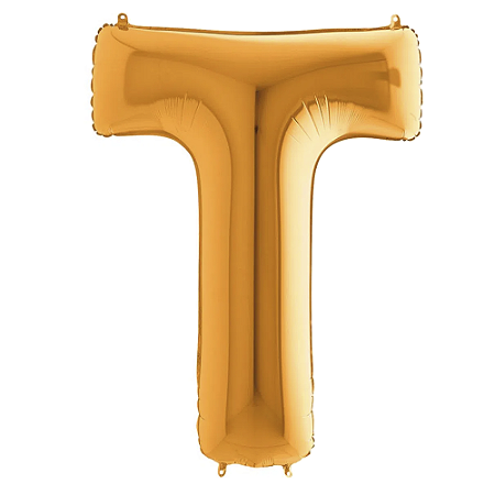 Letra T Maiúscula 26" 66CM Dourado Metalizado Decorativo