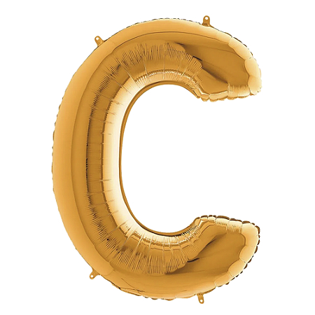 Letra C Maiúscula 26" 66CM Dourado Metalizado Decorativo