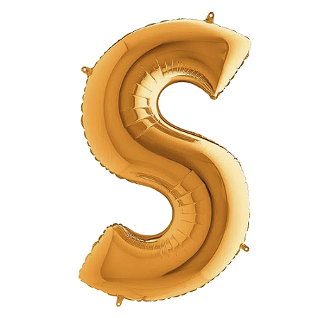 Letra S Maiúscula 26" 66CM Dourado Metalizado Decorativo