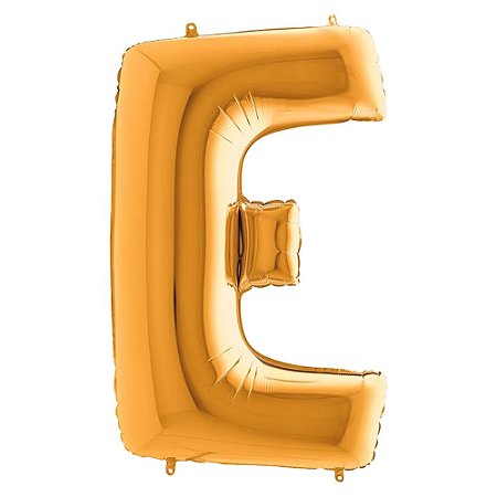 Letra E Maiúscula 26" 66CM Dourado Metalizado Decorativo
