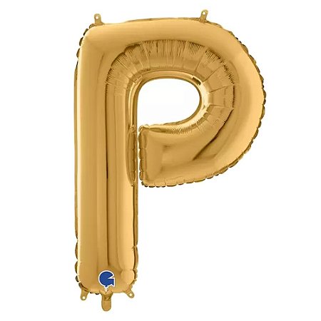 Letra P Maiúscula 26" 66CM Dourado Metalizado Decorativo