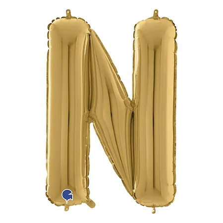 Letra N Maiúscula 26" 66CM Dourado Metalizado Decorativo