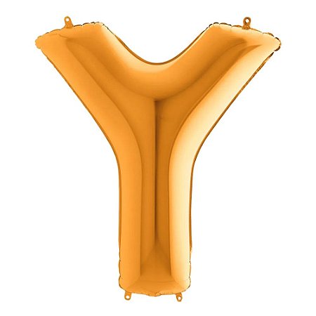 Letra Y Maiúscula 26" 66CM Dourado Metalizado Decorativo