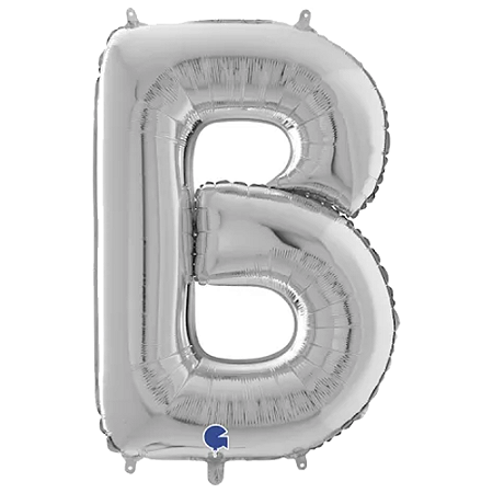 Letra B Maiúscula 26" 66CM Prata Metalizado Decorativo