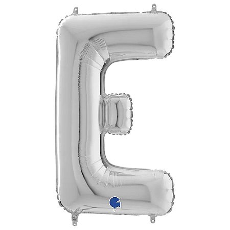 Letra E Maiúscula 26" 66CM Prata Metalizado Decorativo