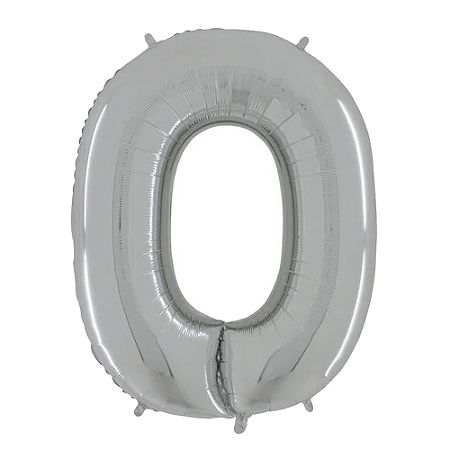 Letra O Maiúscula 26" 66CM Prata Metalizado Decorativo