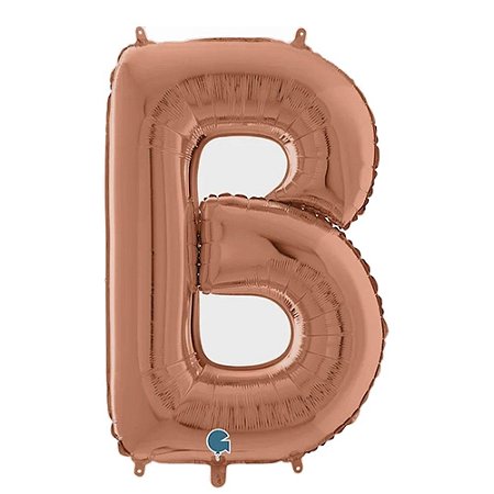 Letra B Maiúscula 26" 66CM Rose Gold Metalizado Decorativo