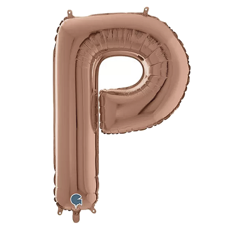 Letra P Maiúscula 26" 66CM Rose Gold Metalizado Decorativo