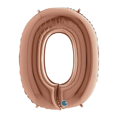 Letra O Maiúscula 26" 66CM Rose Gold Metalizado Decorativo