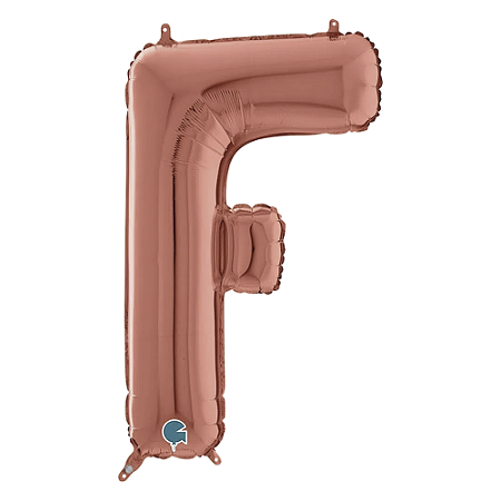 Letra F Maiúscula 26" 66CM Rose Gold Metalizado Decorativo