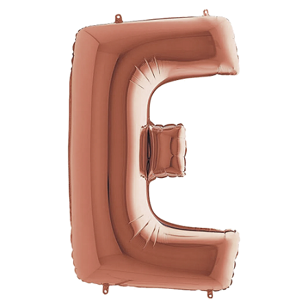 Letra E Maiúscula 26" 66CM Rose Gold Metalizado Decorativo