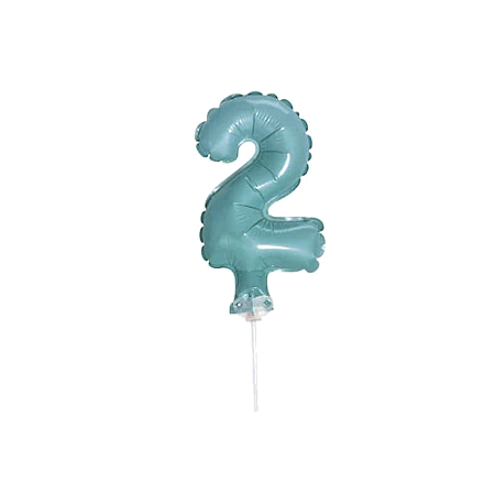Número 2 Topper De Bolo Balão 5" Tifany Metalizado 12CM