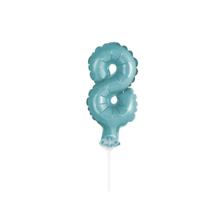 Número 8 Topper De Bolo Balão 5" Tifany Metalizado 12CM