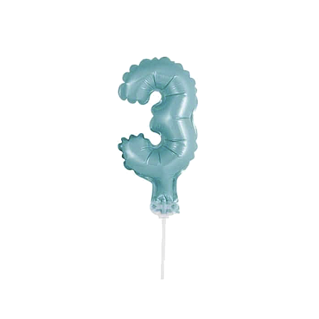 Número 3 Topper De Bolo Balão 5" Tifany Metalizado 12CM