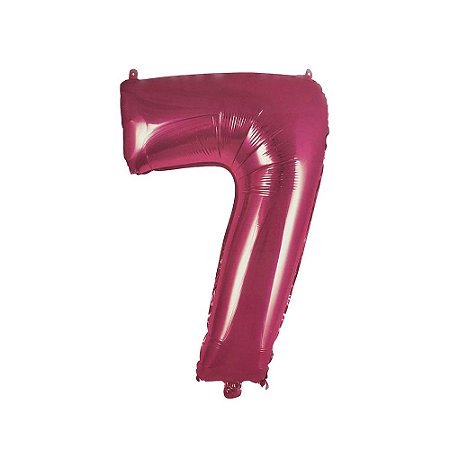 Número 7 Balão Metalizado Pink 16" 40Cm Decoração É Festa