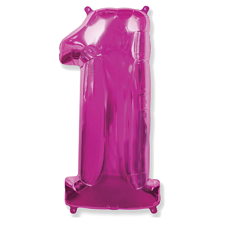 Número 1 Pink 26" 66CM Balão Metalizado Decorar Grab