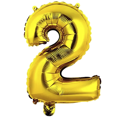 Número 2 Dourado 1M Balão Grande Metalizado Decoração Festa