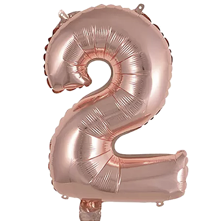 Número 2 Rose 1M Balão Grande Metalizado Decoração Festa