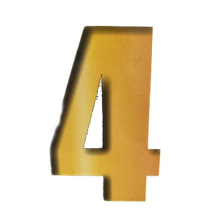 Número 4 Balão Metalizado Dourado 16" 40Cm Decorativo 3Guris