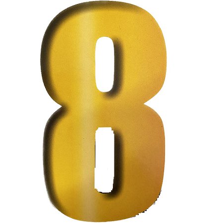 Número 8 Balão Metalizado Dourado 100CM 1M Decorativo 3Guris