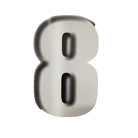 Número 8 Balão Metalizado Prata 16" 40Cm Decorativo 3Guris