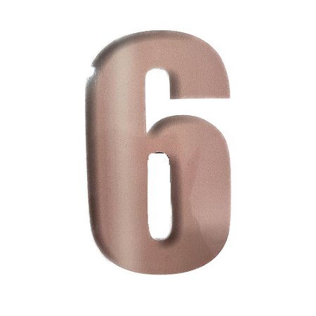 Número 6 Balão Metalizado Rose Gold 16" 40Cm Decorativo 3Guris