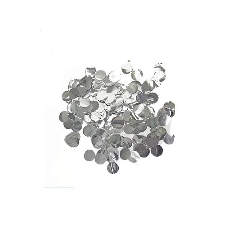 Confete Redondo Metálico Prata Para Balões 1CM 10G Make+