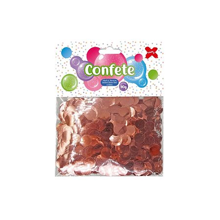 Confete Redondo Metálico Rose Gold Para Balões 1CM 10G Make+
