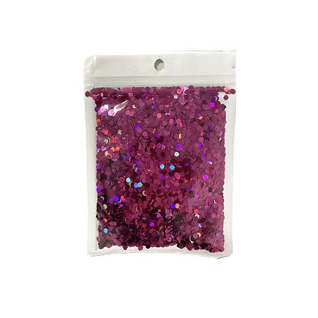 Enfeite Decorativo Hexagonal Metálico Pink P/ Balões 15G