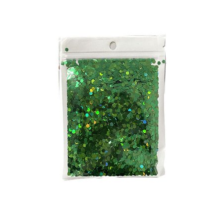 Enfeite Decorativo Hexagonal Metálico Verde P/ Balões 15G