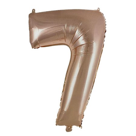 Número 7 Balão Metalizado Rose Gold 26" 65Cm Decoração É Festa