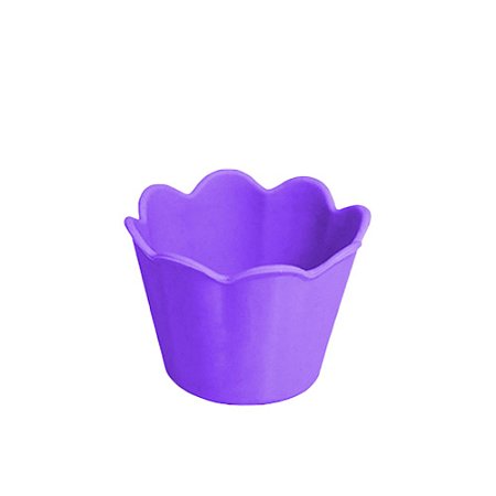 Pote Girassol Mini Roxo 210Ml Plástico Decorativo Liso Festas
