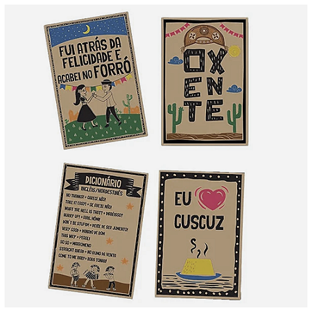 Quadros Sertão Decorativo Vários Modelos Festa Junina 04unid