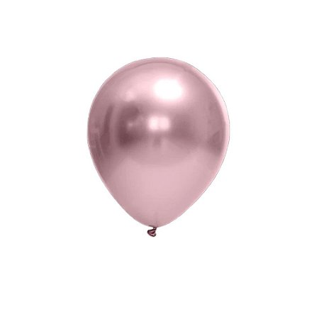 Balão Cromado Rosa Látex Fest Ball Maxxi Chrome 12" 25un