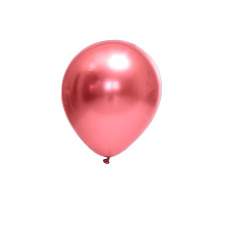 Balão Cromado Vermelho Látex Fest Ball Maxxi Chrome 12" 25un