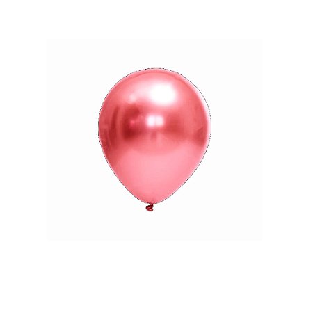 Balão Cromado Vermelho Látex Fest Ball Maxxi Chrome 9" 25un