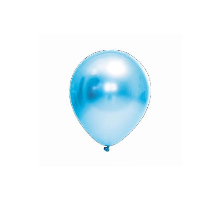 Balão Cromado Azul Látex Fest Ball Maxxi Chrome 9" 25un