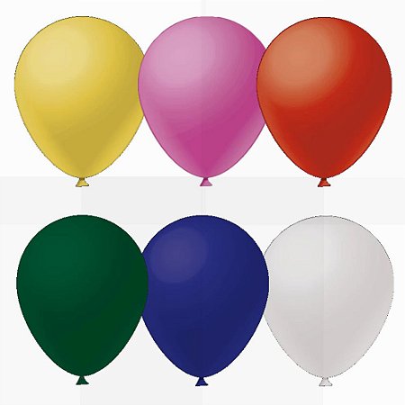 Balão Cores Sortidas 8" 50un Látex Fest Ball Maxxi Premium