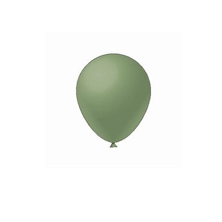 Balão Verde Eucalipto 8" 50un Látex Fest Ball Maxxi Premium
