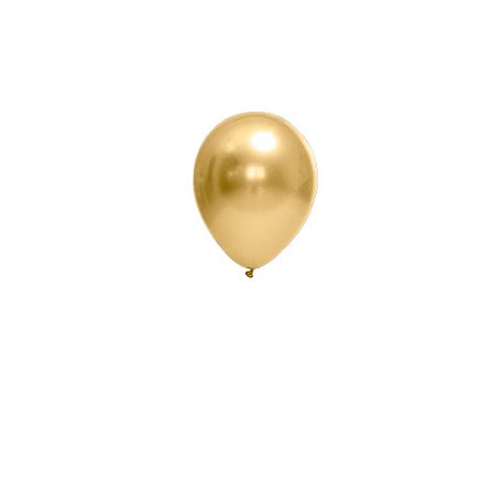Balão Cromado Ouro Látex Fest Ball Maxxi Chrome 5" 25un
