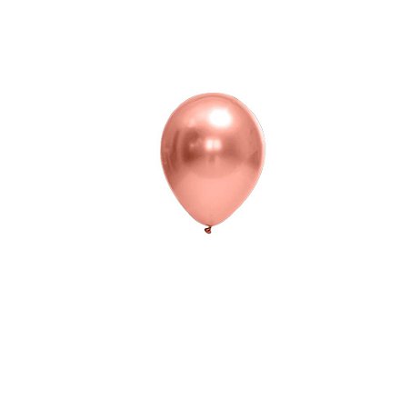 Balão Cromado Rose Gold Látex Fest Ball Maxxi Chrome 5" 25un