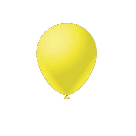Balão Neon 12" Amarelo Liso Fest Ball De Látex 25un