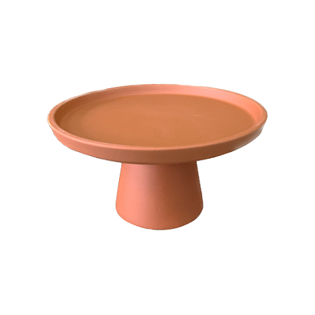 Prato Chicago Médio Cerâmica Terracota Fosco Decorativo Mesa