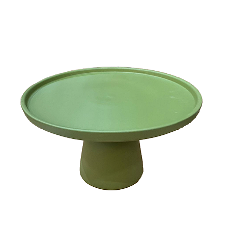 Prato Chicago Médio Cerâmica Verde Menta Fosco Decorativo