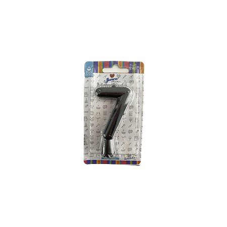 Vela Nº 7 Tubular Metalizado Preto 8Cm Decorativa Junco