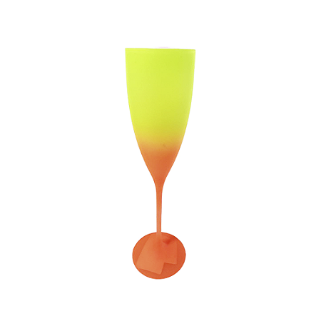 Taça De Champagne 160ML Degradê Verde Neon Laranja Acrílico